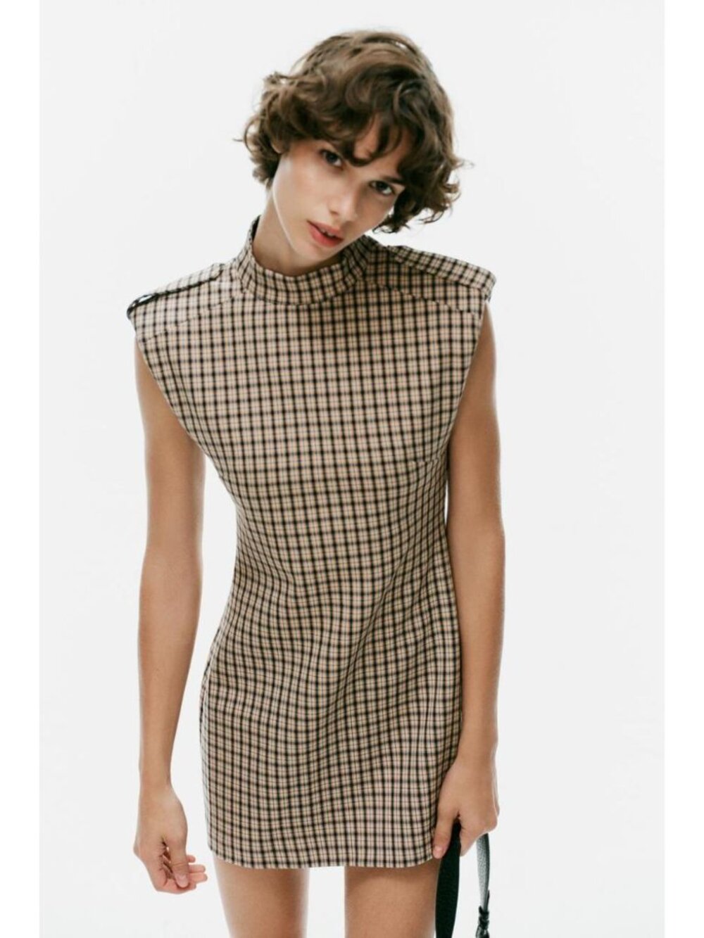 ZARA PLAID SHORT JUMPSUIT WITH LOOPS 1210/228/066